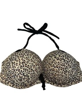 Victoria's Secret Leopard Print Underwire Push-up Bikini Top 36D